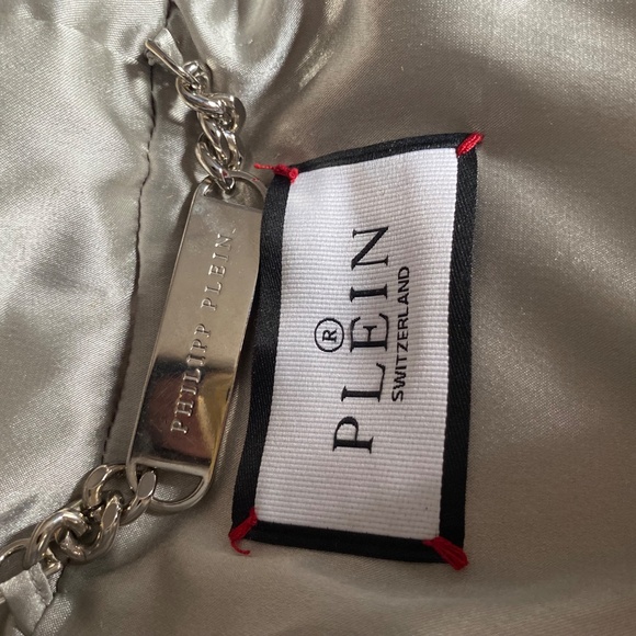 🔥PHILLIP PLEIN "NO LIMIT$" BEIGE NYLON BOMBER (SMALL)🔥 - Picture 6 of 8